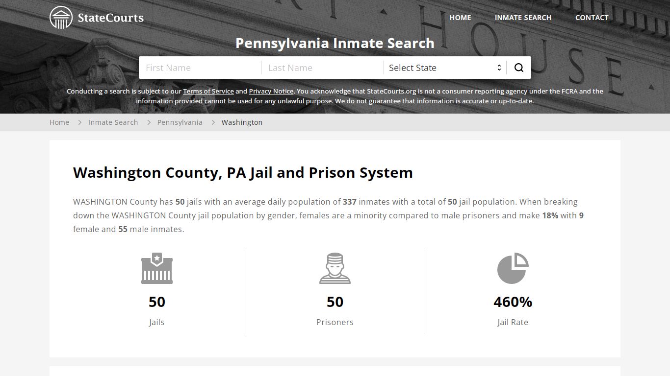 Washington County, PA Inmate Search - StateCourts